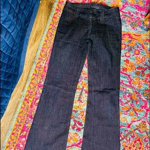 Used High waisted dark denim bell bottom jeans